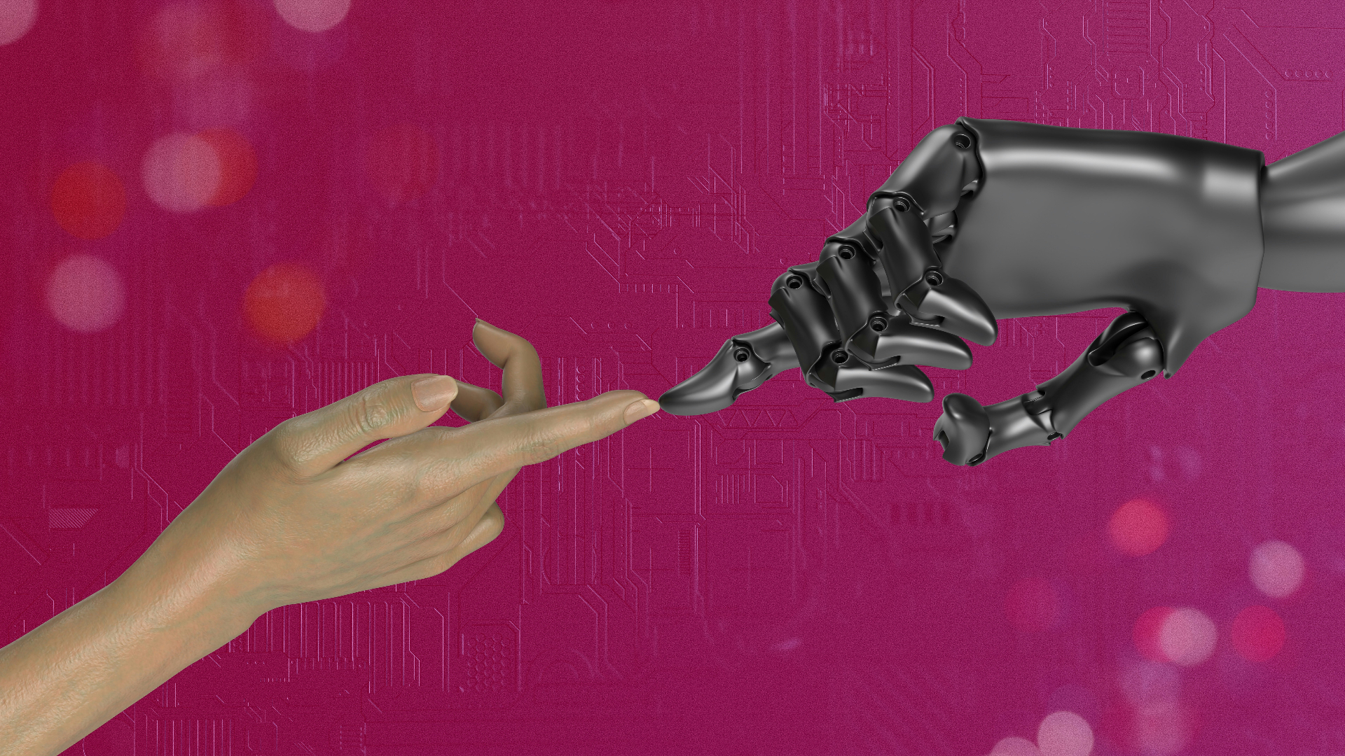 Virtual Freelance Solutions - virtualfreelancesolutions.com - How to Train an AI Customer Service Bot for Shopify Stores - human hand reaching toward robot hand representing human and AI collaboration